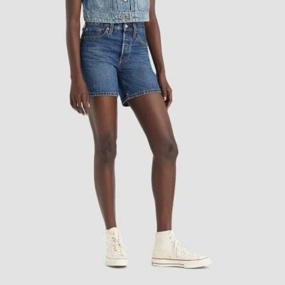 NWT Levi's 501 Women's Mid-Thigh High-Rise Jean Shorts - Picture 1 of 2
